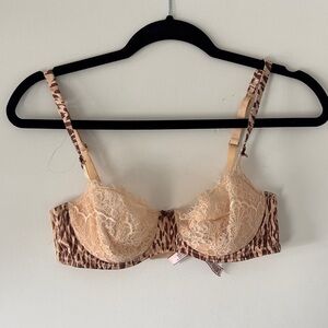 Victoria Secret Bra Lace Animal Print Pushup no padding Dream Angels Collection